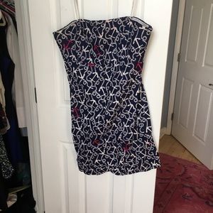 Strapless Lilly Pulitzer Anchor Dress Size 12